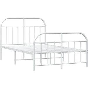 vidaXL Metal Bed Frame White - Bed Frame for 120x200cm Mattress vidaXL Metal Bed Frame White - Bed Frame for 120x200cm Mattress