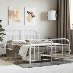 vidaXL Metal Bed Frame White 150x200 cm - Bed Frame vidaXL Metal Bed Frame White 150x200 cm - Bed Frame