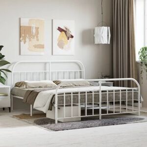 vidaXL Metal Bed Frame White 183x213 cm - Bed Type vidaXL Metal Bed Frame White 183x213 cm - Bed Type