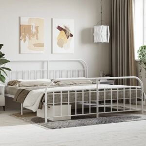 VidaXL Metal Bed Frame - White, 200x200 - Bed Type VidaXL Metal Bed Frame - White, 200x200 - Bed Type