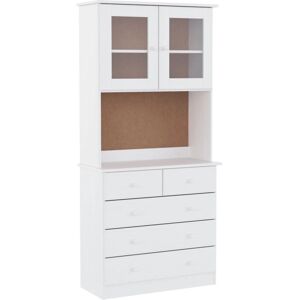 vidaXL Weiße Massivholz Kiefer Highboard - Wohnzimmer Schrank vidaXL Weiße Massivholz Kiefer Highboard - Wohnzimmer Schrank