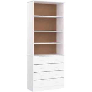 vidaXL White Pine Bookcase with Drawers - Living Room Storage vidaXL White Pine Bookcase with Drawers - Living Room Storage