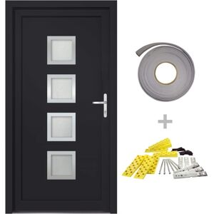 vidaXL Yderdør Antracit 98x208 cm PVC - Front Door vidaXL Yderdør Antracit 98x208 cm PVC - Front Door