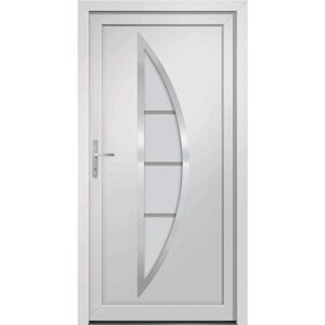 vidaXL Voordeur Wit 88x200 cm PVC - Voordeur vidaXL Voordeur Wit 88x200 cm PVC - Voordeur