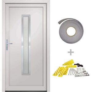vidaXL Voordeur Wit - PVC - Veilige, Duurzame Deur vidaXL Voordeur Wit - PVC - Veilige, Duurzame Deur