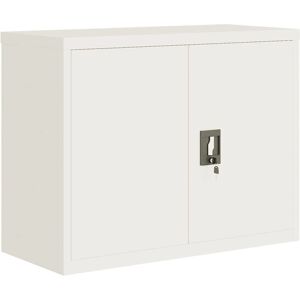vidaXL White Steel Filing Cabinet 90x40x70 cm - Office Storage Furniture vidaXL White Steel Filing Cabinet 90x40x70 cm - Office Storage Furniture