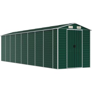 vidaXL Garden Shed Green 191x725x198 cm Galvanised Steel - Garden Shed vidaXL Garden Shed Green 191x725x198 cm Galvanised Steel - Garden Shed