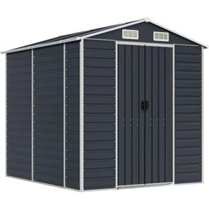 vidaXL Garden Shed Anthracite 191x215x198 cm Galvanised Steel - Garden Shed vidaXL Garden Shed Anthracite 191x215x198 cm Galvanised Steel - Garden Shed