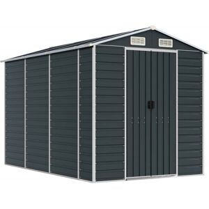vidaXL Garden Shed Anthracite 191x300x198 cm Galvanised Steel - Garden Shed vidaXL Garden Shed Anthracite 191x300x198 cm Galvanised Steel - Garden Shed