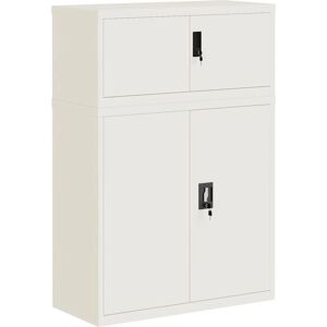 vidaXL Weißer Stahl Aktenschrank - Büroaufbewahrung - 90x40x130 cm vidaXL Weißer Stahl Aktenschrank - Büroaufbewahrung - 90x40x130 cm
