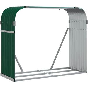 vidaXL Firewood Shelter - Galvanized Steel - 120x45x100 cm vidaXL Firewood Shelter - Galvanized Steel - 120x45x100 cm