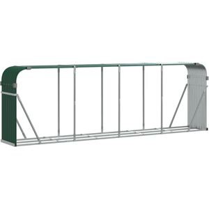 vidaXL Firewood Rack Galvanized Steel Green 300x45x100cm - Firewood Storage vidaXL Firewood Rack Galvanized Steel Green 300x45x100cm - Firewood Storage
