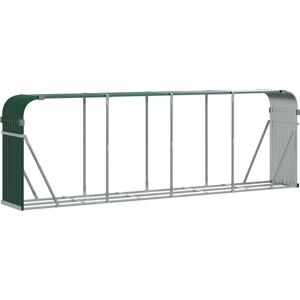 vidaXL Firewood Rack Galvanized Steel Green 300x45x100cm - Firewood Storage vidaXL Firewood Rack Galvanized Steel Green 300x45x100cm - Firewood Storage