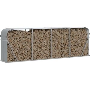 vidaXL Log Holder Light Grey 300x45x100 cm Galvanised Steel - Log Storage vidaXL Log Holder Light Grey 300x45x100 cm Galvanised Steel - Log Storage