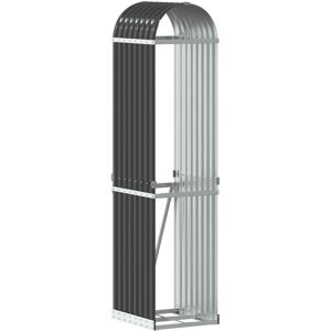 vidaXL Firewood Shelter - Galvanized Steel - 40x45x170 cm - Firewood Shelter vidaXL Firewood Shelter - Galvanized Steel - 40x45x170 cm - Firewood Shelter