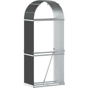 vidaXL Log Holder Firewood Rack - Steel Storage - Anthracite vidaXL Log Holder Firewood Rack - Steel Storage - Anthracite