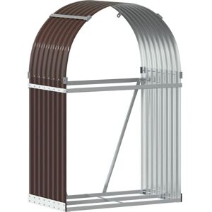 vidaXL Firewood Shelter Brown 80x45x120 cm Galvanized Steel vidaXL Firewood Shelter Brown 80x45x120 cm Galvanized Steel