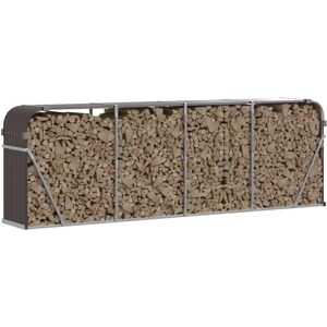 vidaXL Log Holder Firewood Rack - Firewood Storage - Steel - Brown vidaXL Log Holder Firewood Rack - Firewood Storage - Steel - Brown