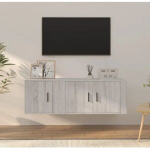 vidaXL 2 Piece TV Cabinet Set Grey Sonoma Engineered Wood vidaXL 2 Piece TV Cabinet Set Grey Sonoma Engineered Wood