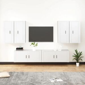 Maisonchic - Set de muebles para tv 6 piezas madera contrachapada blanco vidaXL217333 - TV furniture set Maisonchic - Set de muebles para tv 6 piezas madera contrachapada blanco vidaXL217333 - TV furniture set