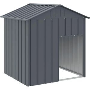 vidaXL Dog House with Roof - Durable Galvanized Steel, Anthracite - Dog Kennel vidaXL Dog House with Roof - Durable Galvanized Steel, Anthracite - Dog Kennel