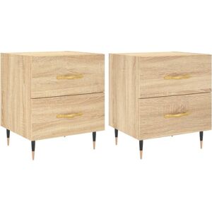 vidaXL Sonoma Oak 2 pcs Bedside Cabinets - Bedside Table Nightstand vidaXL Sonoma Oak 2 pcs Bedside Cabinets - Bedside Table Nightstand