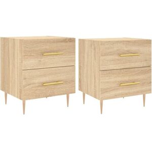 vidaXL Sonoma Oak Bedside Cabinets - Nightstands, 2 pcs, White vidaXL Sonoma Oak Bedside Cabinets - Nightstands, 2 pcs, White