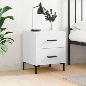 VidaXL White Engineered Wood Bedside Cabinet - Storage VidaXL White Engineered Wood Bedside Cabinet - Storage
