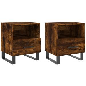 vidaXL Bedside Cabinets Smoked Oak 2 pcs - Bedside Cabinets vidaXL Bedside Cabinets Smoked Oak 2 pcs - Bedside Cabinets