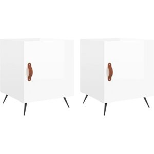 vidaXL Bedside Cabinets - White High Gloss 2 pcs Nightstands vidaXL Bedside Cabinets - White High Gloss 2 pcs Nightstands