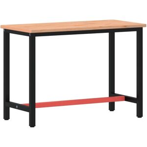 vidaXL Workbench 115x55x81.5 cm Solid Wood Beech and Metal - Workbench vidaXL Workbench 115x55x81.5 cm Solid Wood Beech and Metal - Workbench