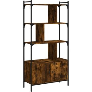 vidaXL Smoked Oak 76.5x30x154.5 cm Bookcase with Doors - Book Shelf Storage vidaXL Smoked Oak 76.5x30x154.5 cm Bookcase with Doors - Book Shelf Storage