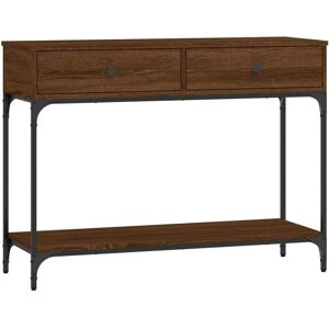 vidaXL Brown Oak Console Table - 100x34.5x75 cm - Entryway & Living Room vidaXL Brown Oak Console Table - 100x34.5x75 cm - Entryway & Living Room