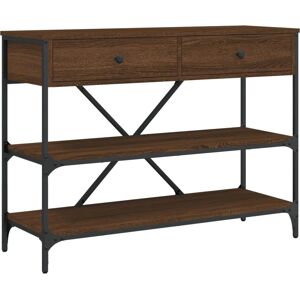vidaXL Brown Oak Console Table with Drawers - Console Table vidaXL Brown Oak Console Table with Drawers - Console Table