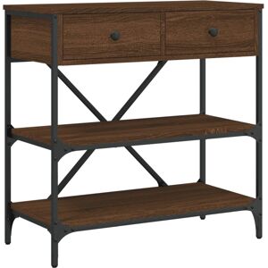 vidaXL Brown Oak Console Table - 75x34.5x75 cm - Console Table with Drawers & Shelves vidaXL Brown Oak Console Table - 75x34.5x75 cm - Console Table with Drawers & Shelves