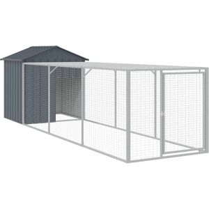 vidaXL Chicken Coop with Run 117x405x123 cm Galvanized Steel vidaXL Chicken Coop with Run 117x405x123 cm Galvanized Steel