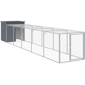 vidaXL Chicken Cage with Run Anthracite - Chicken Type vidaXL Chicken Cage with Run Anthracite - Chicken Type