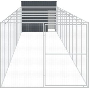 vidaXL Dog Kennel with Run - Galvanized Steel, Anthracite, Large vidaXL Dog Kennel with Run - Galvanized Steel, Anthracite, Large