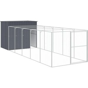 vidaXL Dog House with Run - Large Durable Steel Enclosure vidaXL Dog House with Run - Large Durable Steel Enclosure