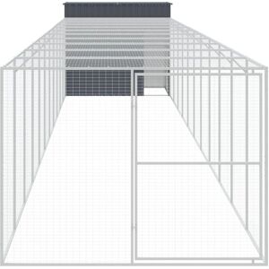 vidaXL Dog House with Run - galvanized steel - Large outdoor shelter vidaXL Dog House with Run - galvanized steel - Large outdoor shelter