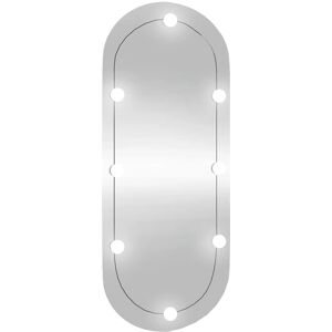 vidaXL Oval Wall Mirror with LED Lights - 25x60 cm vidaXL Oval Wall Mirror with LED Lights - 25x60 cm