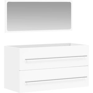 vidaXL White Bathroom Cabinet with Mirror - Bathroom Furniture vidaXL White Bathroom Cabinet with Mirror - Bathroom Furniture