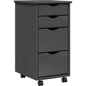 vidaXL Model M Grey Solid Wood Pine Office Cabinet with Drawers vidaXL Model M Grey Solid Wood Pine Office Cabinet with Drawers