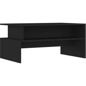 vidaXL Black Engineered Wood Coffee Table - Coffee Table vidaXL Black Engineered Wood Coffee Table - Coffee Table