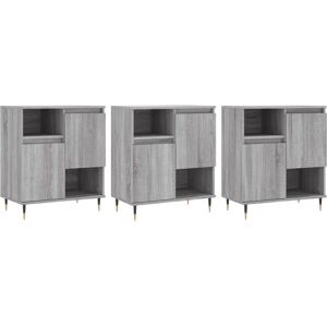 vidaXL Sideboard Grau Sonoma 3 Stück - Sideboard vidaXL Sideboard Grau Sonoma 3 Stück - Sideboard