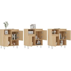 vidaXL Sonoma Oak 3-Piece Sideboard Storage Set - Sideboard/Storage Cabinet vidaXL Sonoma Oak 3-Piece Sideboard Storage Set - Sideboard/Storage Cabinet