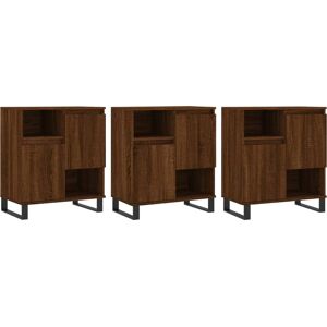 vidaXL Sideboard Storage Cupboard 3 pcs Brown Oak - Sideboard vidaXL Sideboard Storage Cupboard 3 pcs Brown Oak - Sideboard