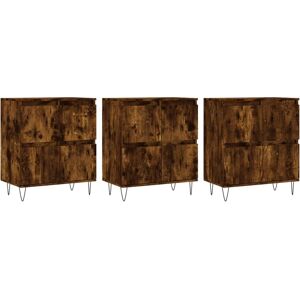 vidaXL Smoked Oak Sideboard - 3-Piece Storage Cabinets vidaXL Smoked Oak Sideboard - 3-Piece Storage Cabinets
