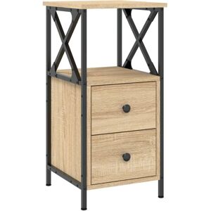 vidaXL Sonoma Oak Bedside Cabinet - Compact, Durable, Storage vidaXL Sonoma Oak Bedside Cabinet - Compact, Durable, Storage