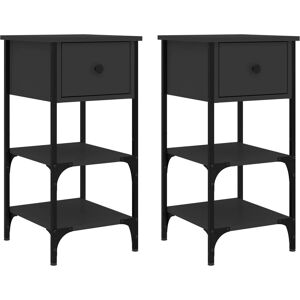 vidaXL Bedside Cabinets 2 pcs Black - Nightstands vidaXL Bedside Cabinets 2 pcs Black - Nightstands